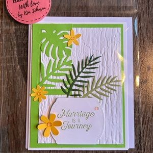 Hand Crafted Elegant Naturals Wedding Card Blank Inside Coordinating Envelope